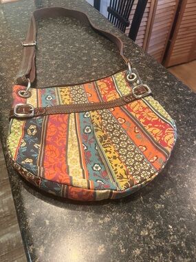 Fossil Boho Stripe Patchwork Crossbody Bag in Multicolor. Vintage.